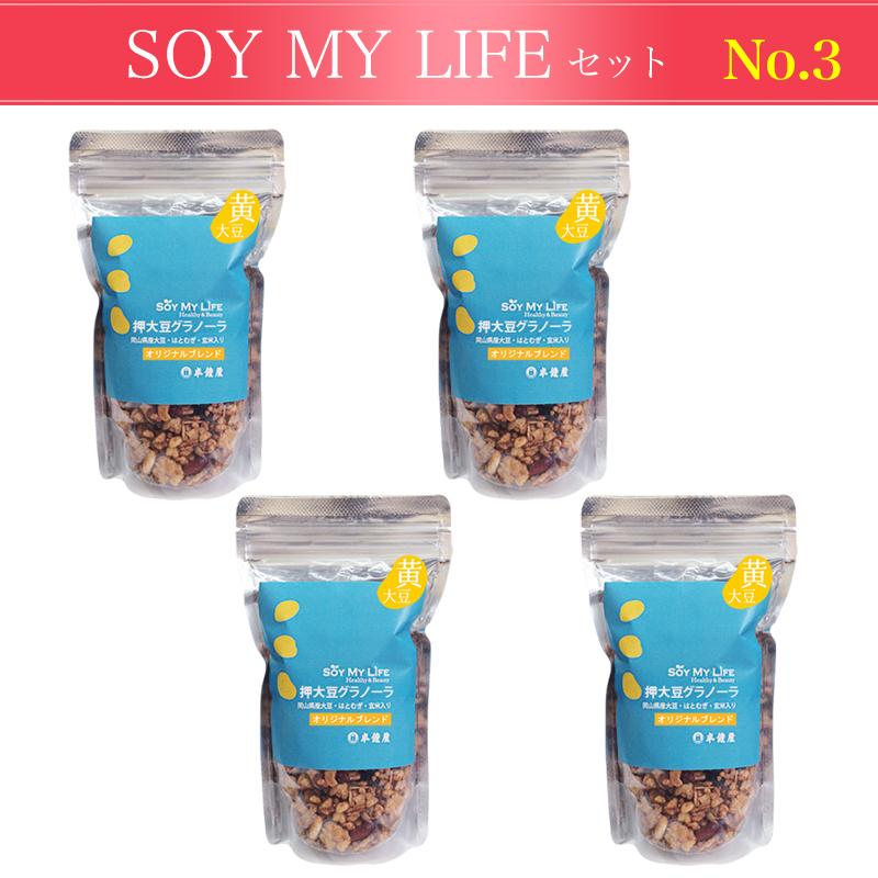 【送料無料】※一部地域を除くおすすめギフト SOY MY LIFE グラノーラセット【3】ドライフラワーアレンジ付｜hanshoya｜03