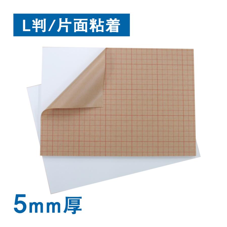 スチレンボード 5mm厚 片面粘着 L判（10枚1組）反り対策