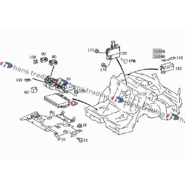 要在庫確認 ベンツ 純正品 W220 W215 リア SAMユニット コントロール  