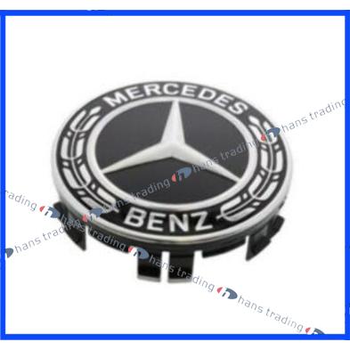 ベンツ 純正品 ホイールセンターキャップ ブラック 月桂樹 黒