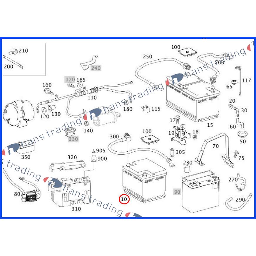 ベンツ 純正品 スターターバッテリー W221 W216 R230 C199 12V/35Ah 
