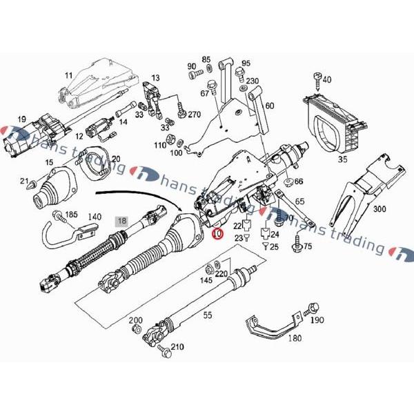 ベンツ 純正品 W463 Gクラス 電動式 ステアリングコラムチューブ