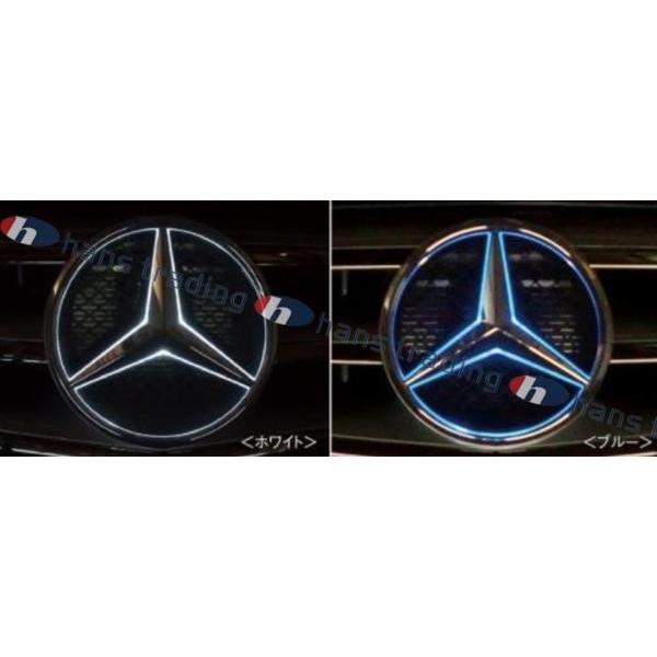 W204ラジエターグリル LED エンブレム付 ベンツ ヤナセオリジナル グリルLEDエンブレム ホワイト 白 W204 W216