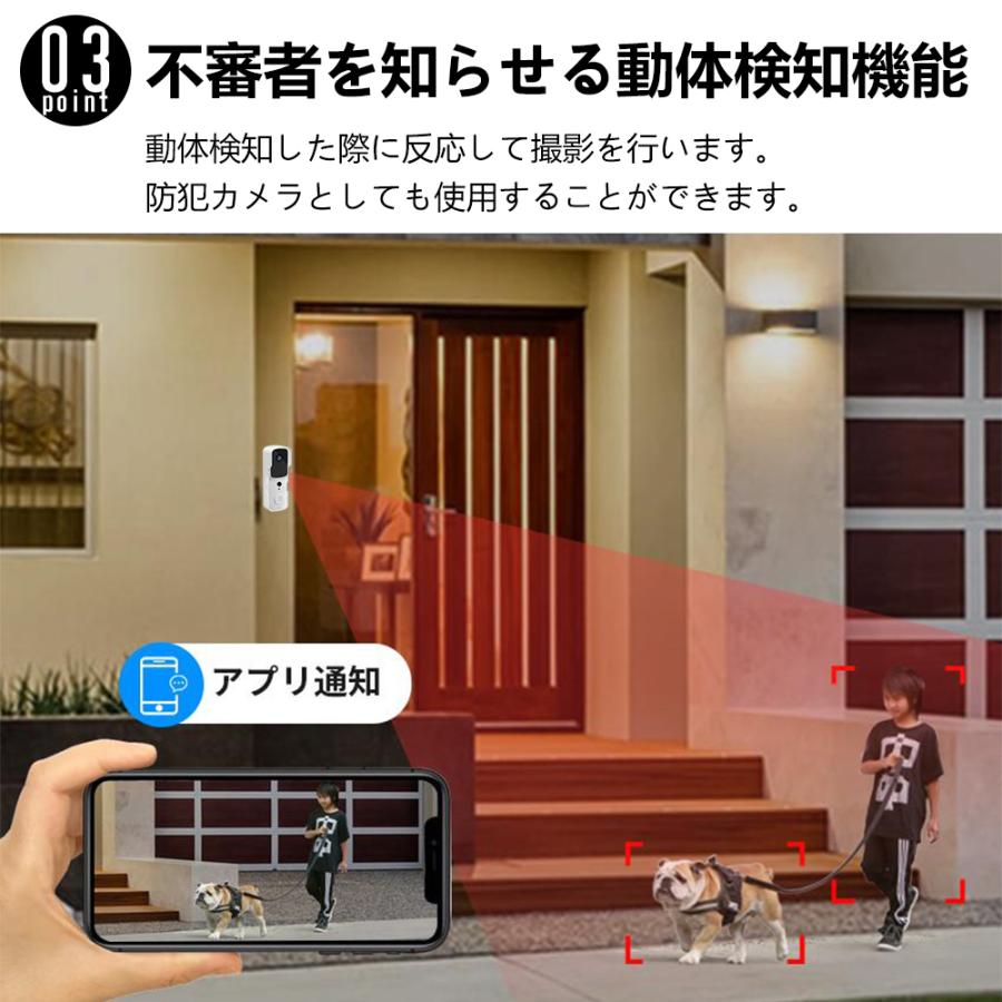 インターホン ワイヤレス ドアホン カメラ付き ドアベル 玄関 駐車場 家 防犯 インターホン 32GBカード付き ワイヤレス 工事不要 テレビ