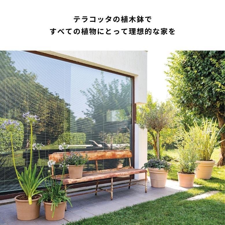 DEPOS 植木鉢 素焼き ライトグレー 15号鉢 おしゃれ 陶器 プランター