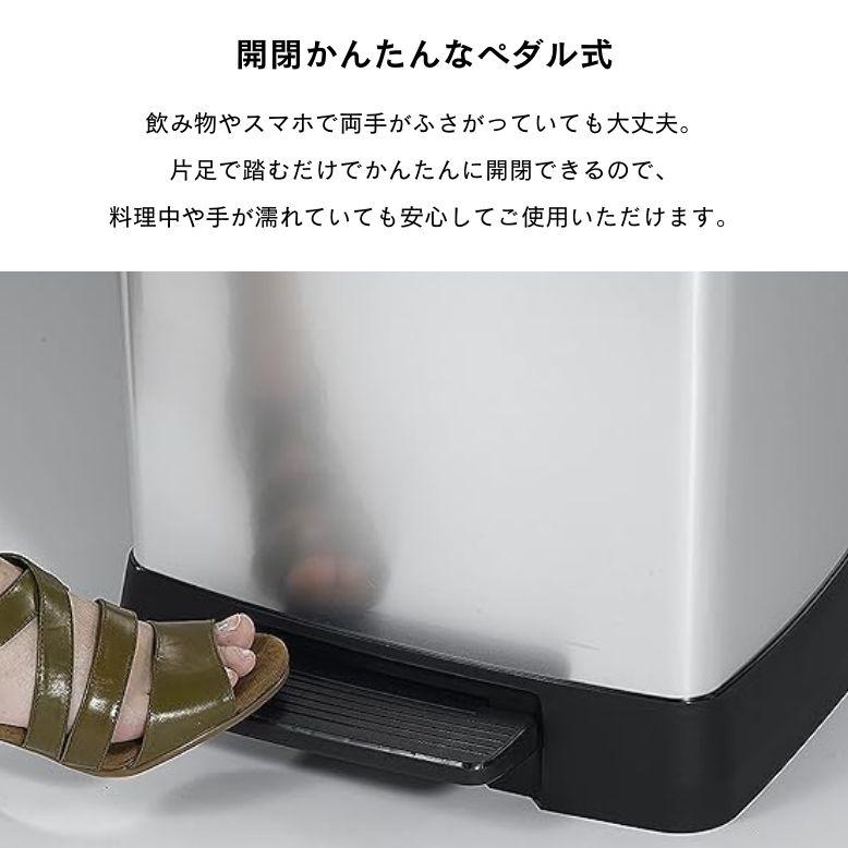 DEPOS ゴミ箱 2分別 ダストボックス ステンレス 分別 蓋付きゴミ箱