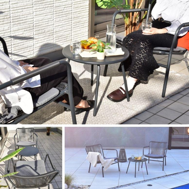 DEPOS ガーデンテーブルセット ガーデンファニチャー ベランダ