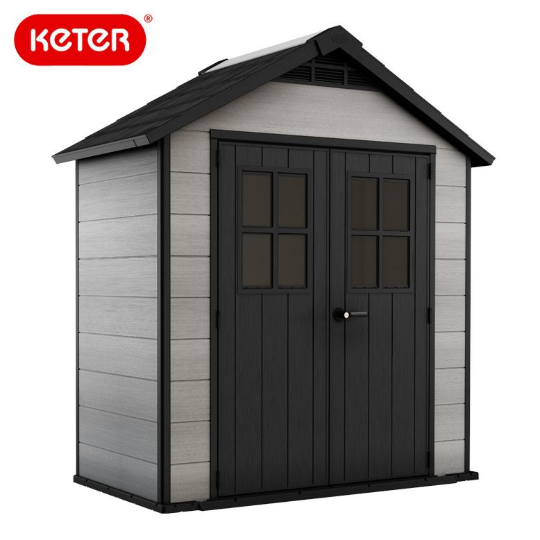 KETER 物置 ケター 木調 収納庫 小屋 屋外 大型 大容量 Keter タイヤ