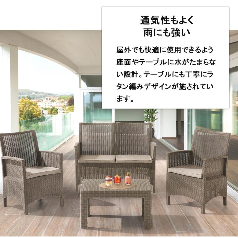 ガーデンソファセット ガーデンテーブル ガーデンチェアー ラタン調 屋外家具 イノバ エブリー 4点セット 大型宅配便 Hnw1 0 Depos 通販 Yahoo ショッピング