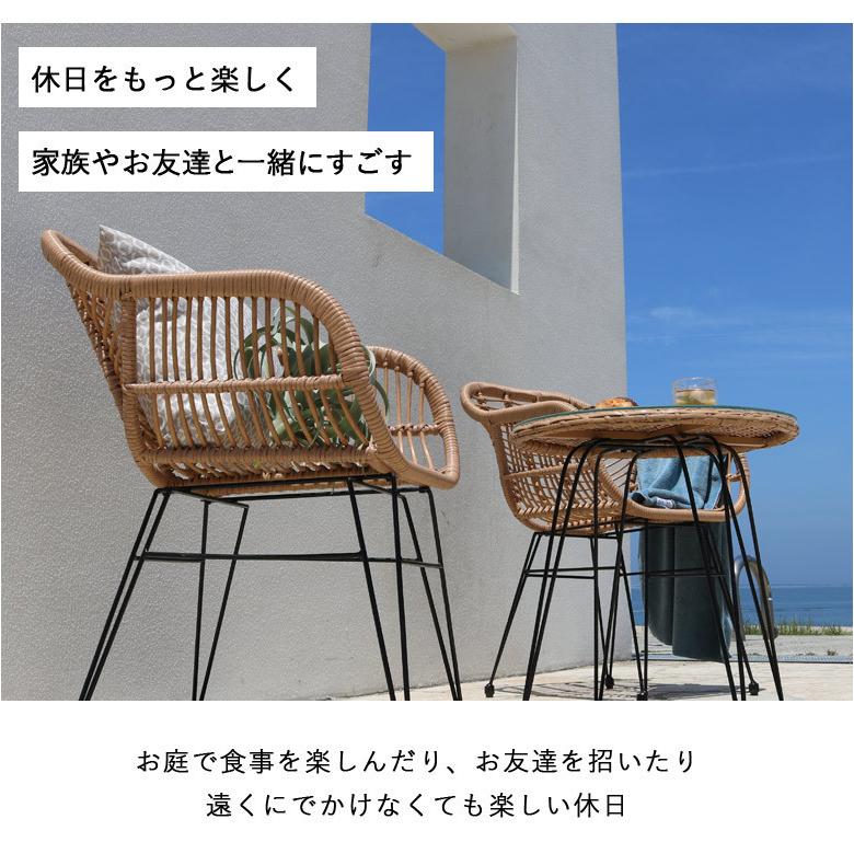 DEPOS ガーデン テーブル セット ガーデンチェア ラタン アウトドア