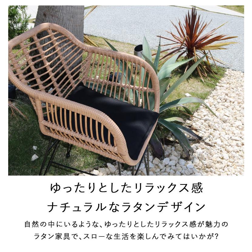 DEPOS ガーデン テーブル セット ガーデンチェア ラタン アウトドア