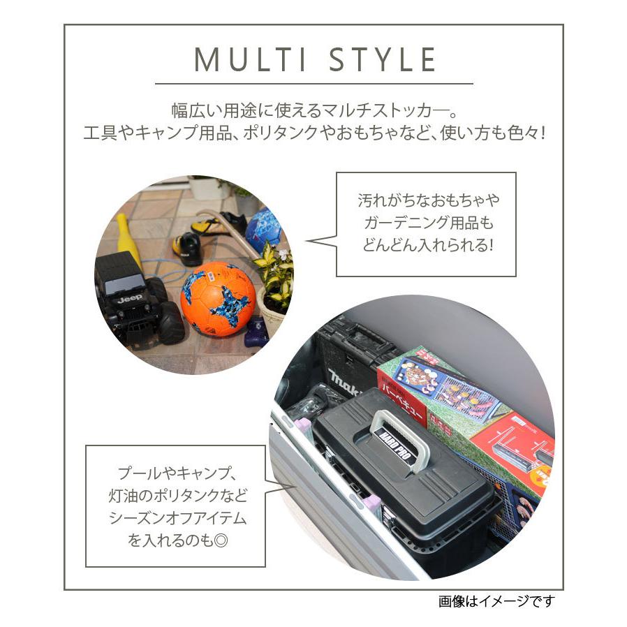 物置 屋外 小型 収納ボックス  大型ストッカー おしゃれ チャコールグレー スチール収納庫 400L 大型宅配便　送料無料 hnw1 - 9