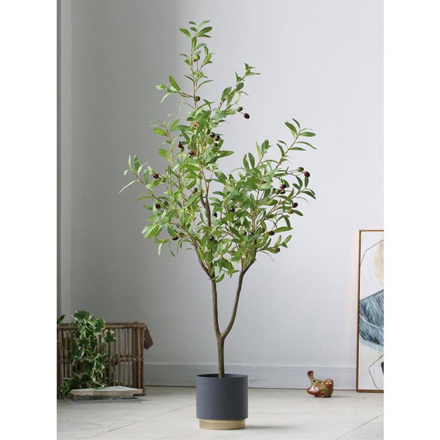 人工観葉植物 フェイクグリーン 観葉植物 造花 インテリア 大型 室内 おしゃれ オリーブ 142cm Olive tree 大型宅配便 hnw1