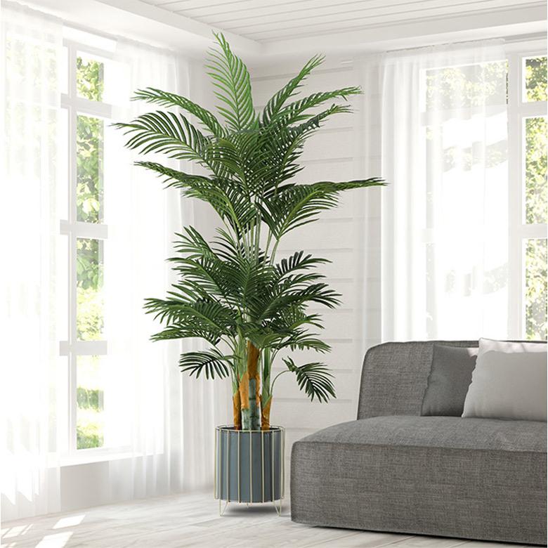 人工観葉植物 フェイクグリーン 観葉植物 造花 インテリア 大型 室内 おしゃれ ヤシ 180cm Palm tree 大型宅配便の画像