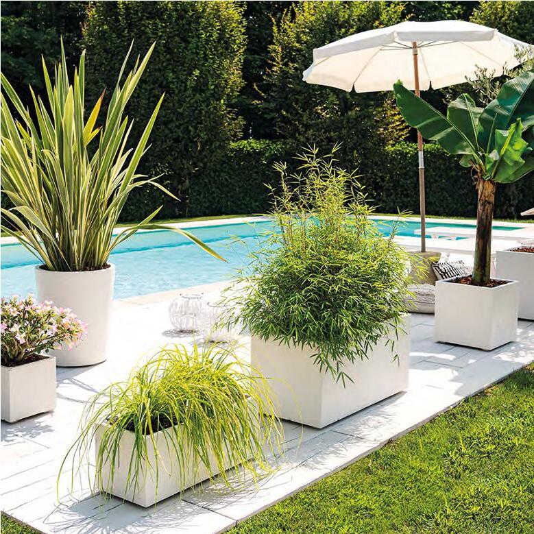 植木鉢 大型 16号鉢 パール ブラウン 大きい 軽い プランター スクエア