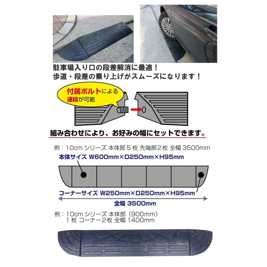 駐車場の段差をなくす 段差プレート Dansaのぼるくん 10 90 ストレート 高さ10cm 幅90cm ゴム製 段差スロープ 屋外用 Dansa 10 90 Depos 通販 Yahoo ショッピング