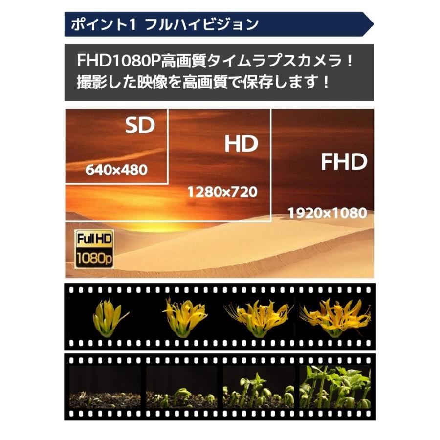 タイムラプスカメラ 記録用カメラ 監視カメラ 防犯 定点撮影 定点観測 防水防塵 電池式 高画質 屋外 植物観察 建築現場 自動生成 研究 送料無料｜hanwha｜06