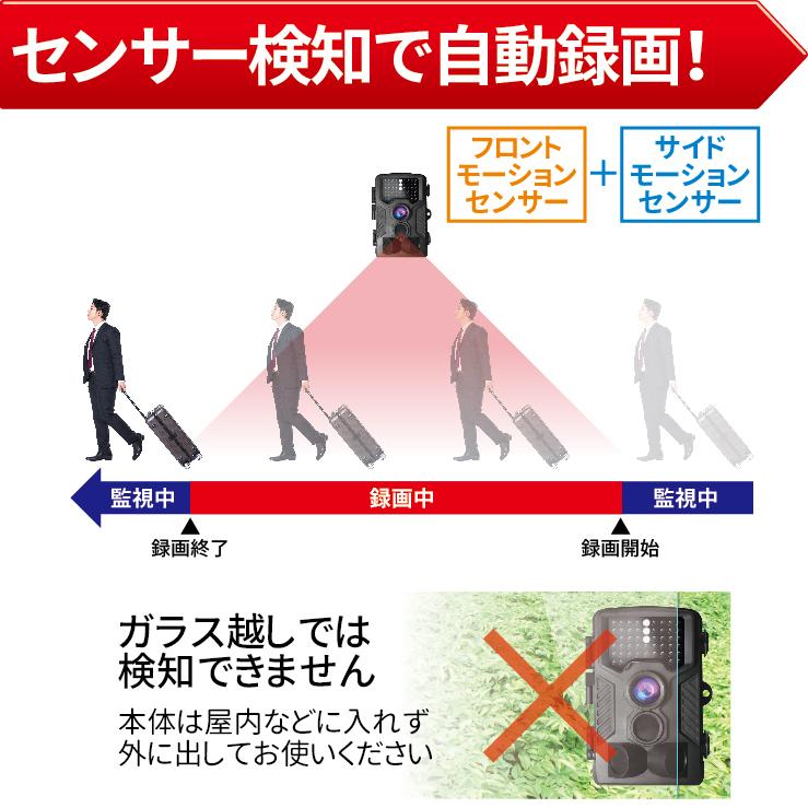 防犯カメラ 屋外 家庭用 監視カメラ トレイルカメラ 野外 駐車場 車上荒らし 電池式 人体感知 動体検知 録画 送料無料｜hanwha｜04