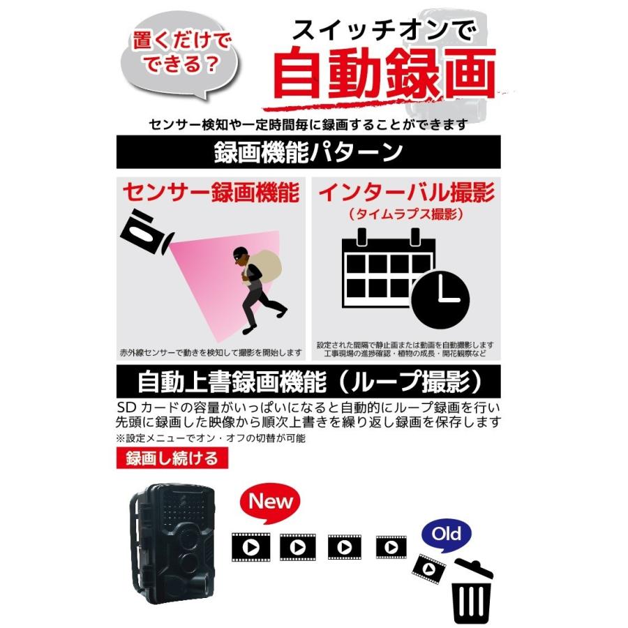 防犯カメラ セット 屋外 家庭用 監視カメラ トレイルカメラ 野外 電池式 人体感知 動体検知 録画 32GB microSD 送料無料｜hanwha｜14