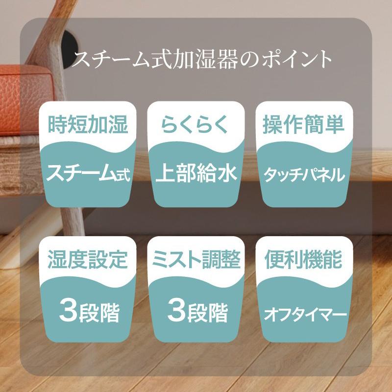 加湿器 スチーム式加湿器 スチーム加湿器 加熱式 卓上 大容量 上から
