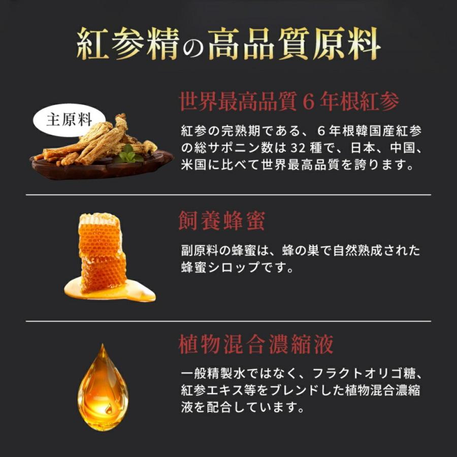 紅参エキス 高麗人参エキス ホンサム 黒参 はちみつ 6年根紅参 活力紅
