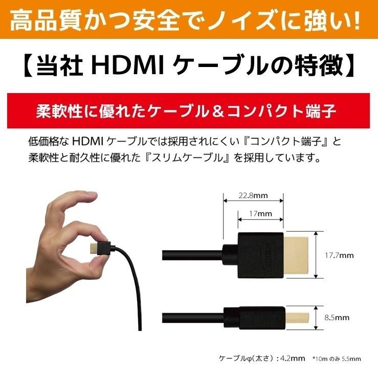 HDMIケーブル 5m Ver.2.0b フルハイビジョン HDMI ケーブル 4K 8K 3D 対応 5.0m 500cm HDMI50 テレビ パソコン PC AV スリム 細線 ハイスピード 種類 送料無料｜hanwha｜07