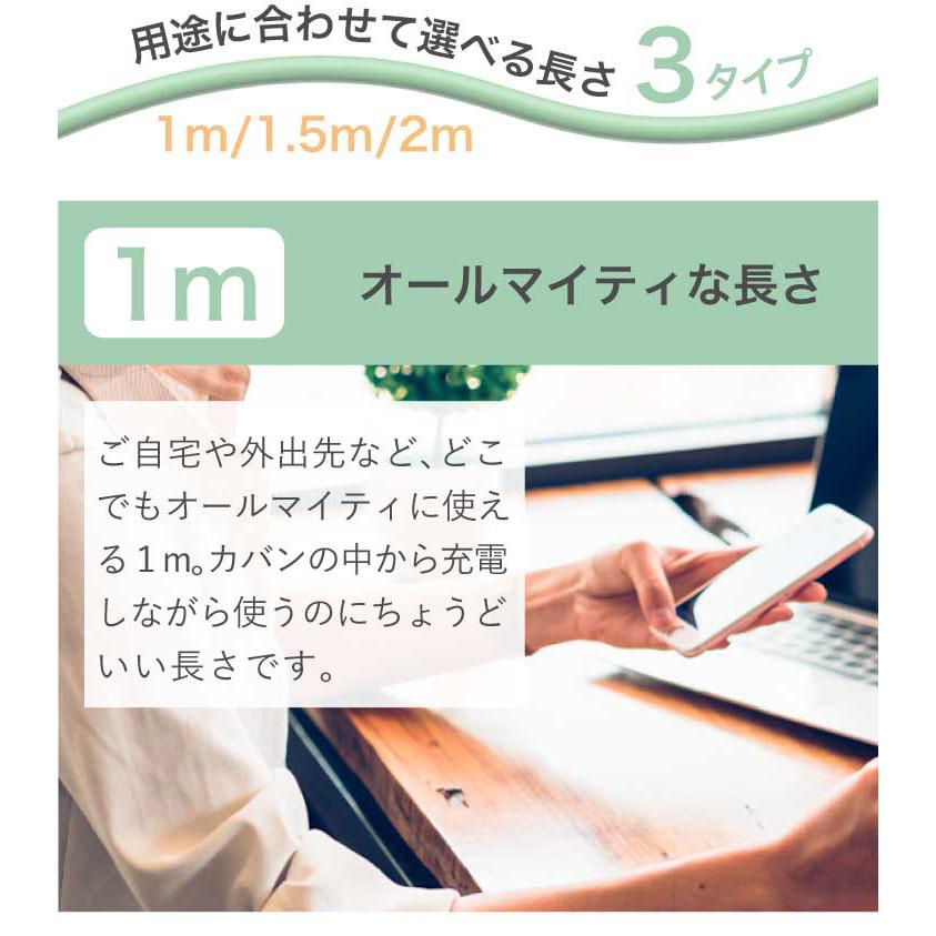 ライトニングケーブル iphone 充電ケーブル Lightning アイフォン iPad アップル 充電器 急速充電 USB 14 シリコンケーブル カラー しなやか 送料無料 爆買 | ハンファ | 25