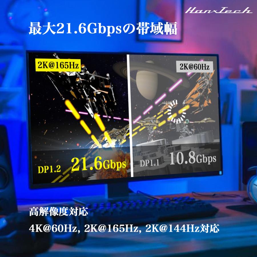DP1.2ケーブル 2m Display Port1.2準拠 4K : Hanx公式 衣類乾燥機 冷蔵庫 デジタルAV - 通販 ...