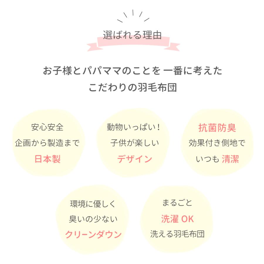 【SALE 32％OFF】日本製 洗える羽毛布団 250g 100×140cm ベビー キッズ おなかけっとダウン | 綿100% フォレスト ホワイトダウン 羽毛掛け布団 洗濯OK 介護の画像