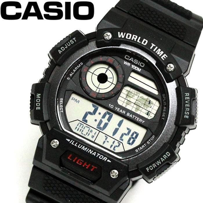カシオ CASIO 海外モデル メンズ 腕時計 スタンダード デジタルウォッチ ワールドタイム ブラック AE1400WH1A ae