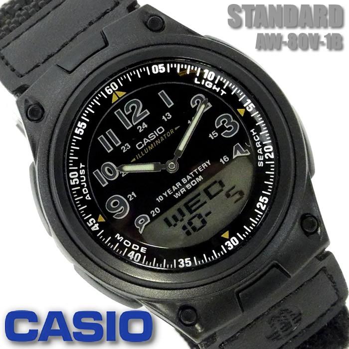 VOLTAGE アナログ腕時計 ブラック CASIO（カシオ） スタンダード メンズ レディース 腕時計 アナデジ AW