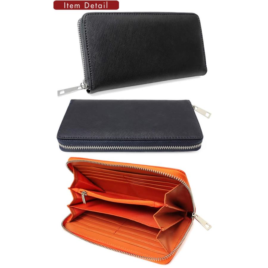 メール便送料無料 長財布 メンズ レディース 財布 ラウンドファスナー レザー ブランド BAZZIO |  | 01