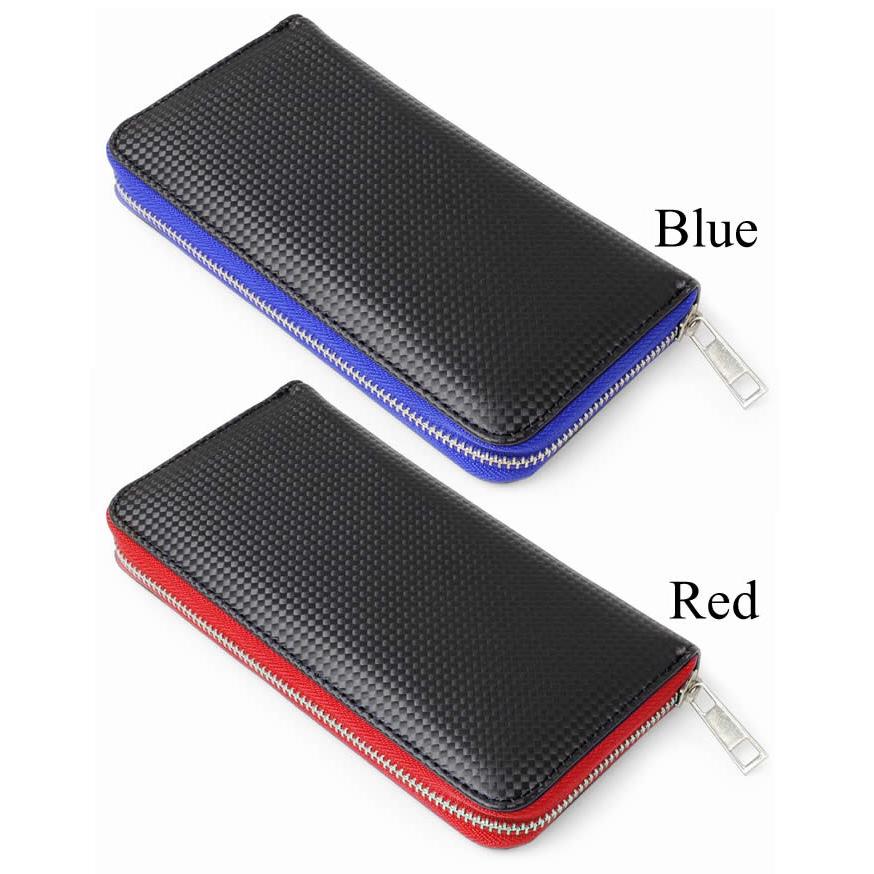 長財布 メンズ ラウンドファスナー 財布 バイカラー チェッカー PUレザー |  | 02