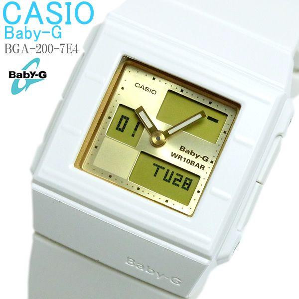 カシオ ベビーG CASIO Baby-G レディース 腕時計 ホワイト × ゴールド BGA-200-7E4 アナデジ カスケット ベビーG/Baby-G 白 金｜hapian