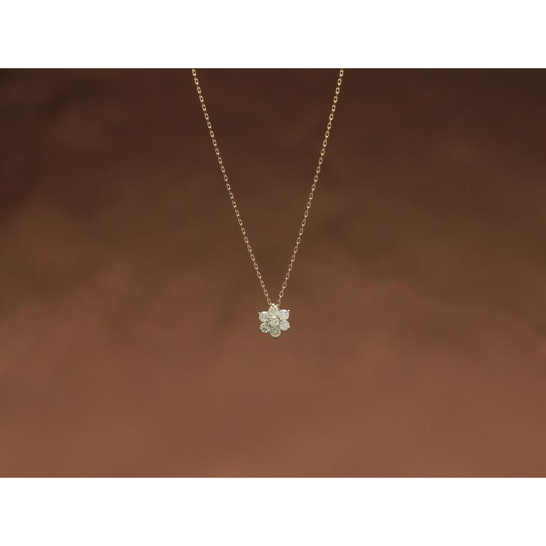 K18 18金 ピンクゴールド ダイヤモンド 7粒 0.2ct ネックレス 花 DTP5167PG｜hapian｜02