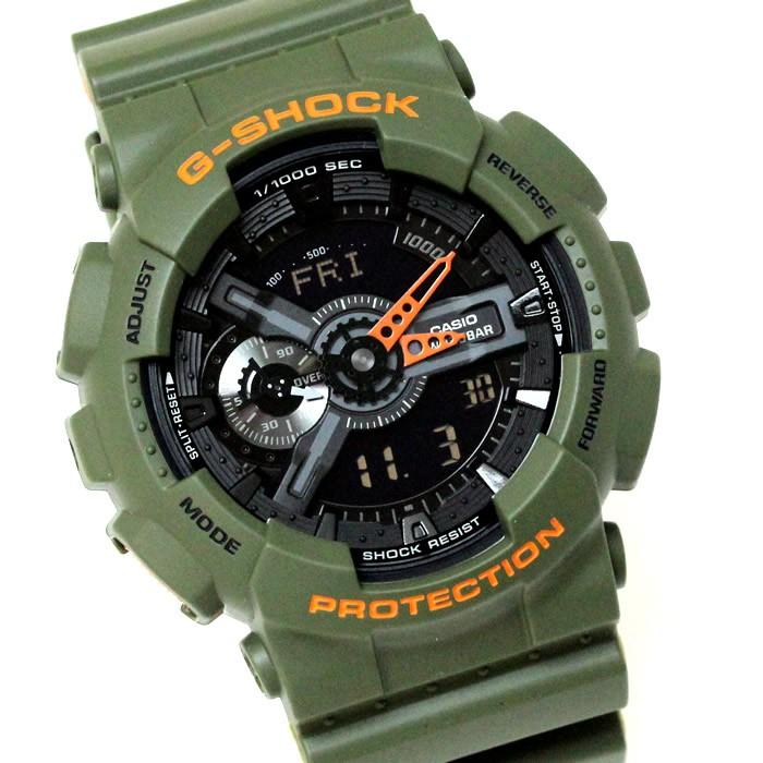 カシオ CASIO Gショック G-SHOCK アナデジ メンズ 腕時計 カーキ ブラック GA-110LN-3A｜hapian｜02