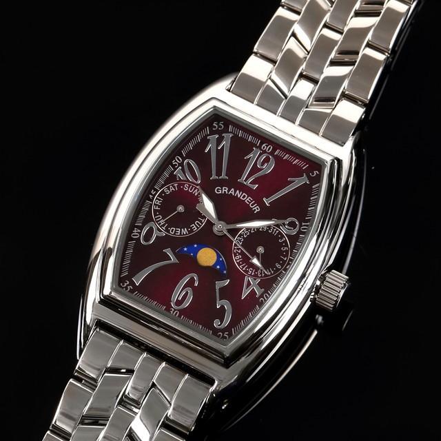 グランドール GRANDEUR 腕時計 メンズ 男性 日本製 MADE IN JAPAN モデル ムーンフェイズ トノー型 クォーツ 3針 JGR002W2 |  | 03
