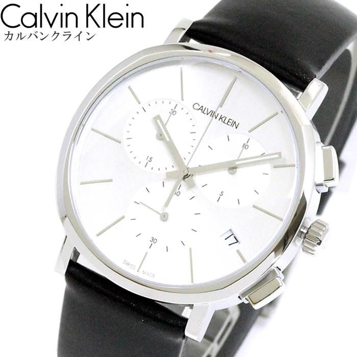 42mm クロノグラフ ポッシュ POSH レディース メンズ ウォッチ 腕時計 Klein Calvin カルバンクライン CK シルバー K8Q371C6 レザー ブラック 腕時計 【メーカー公式ショップ】