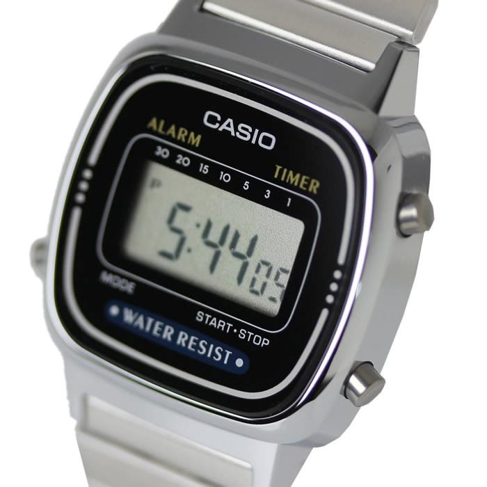 カシオ CASIO レディース 腕時計 スタンダード デジタル LA670WA-1D シルバー ブラック｜hapian｜02