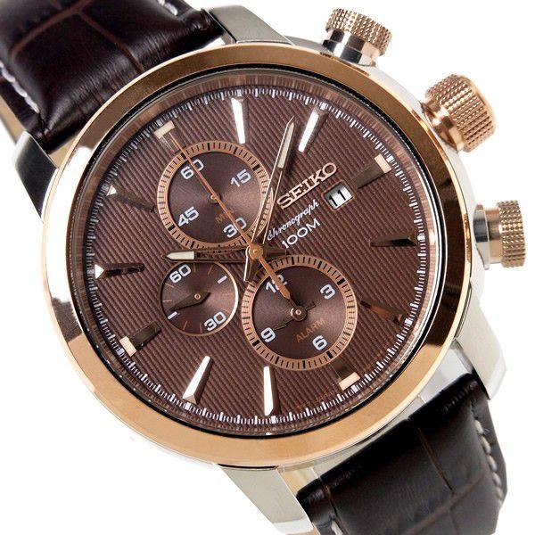 SEIKO（セイコー） 腕時計 メンズ 腕時計 クロノグラフ 革ベルト