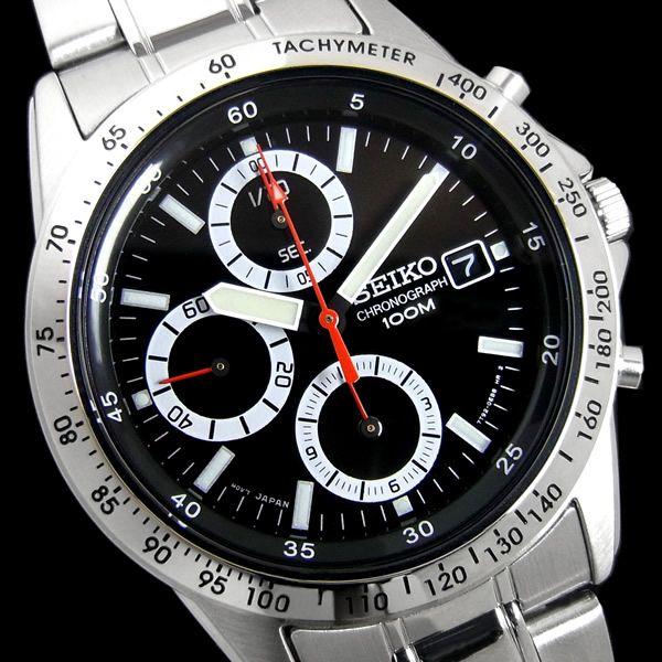 SEIKO クロノグラフ セイコー メンズ 腕時計 SND371P 黒 ブラック