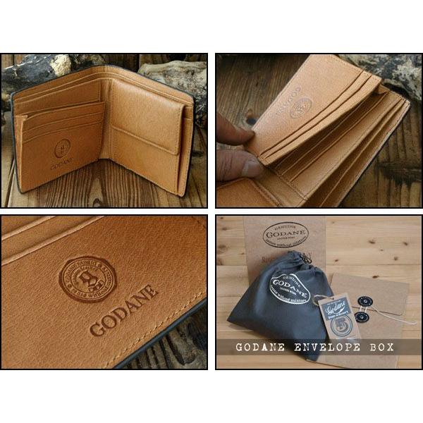 GODANE ゴダン 本革 クロコダイル メンズ 二つ折り財布 黒 ブラック