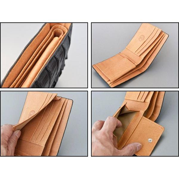ゴダン GODANE クロコダイル本革 折り財布 GODANE ゴダン 本革 クロコダイル メンズ 二つ折り財布 黒