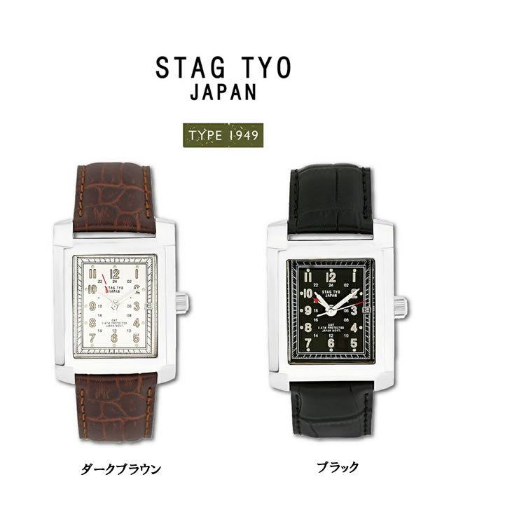 STAG TYO スタッグ 腕時計 メンズ スクエアウォッチ STG015 国産高性能クロノグラフ 日本製｜hapian｜03