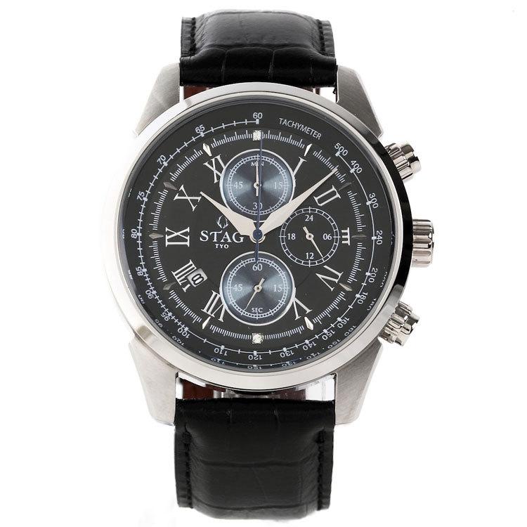 STAG TYO スタッグ 腕時計 メンズ STG019 国産高性能クロノグラフ 日本製｜hapian