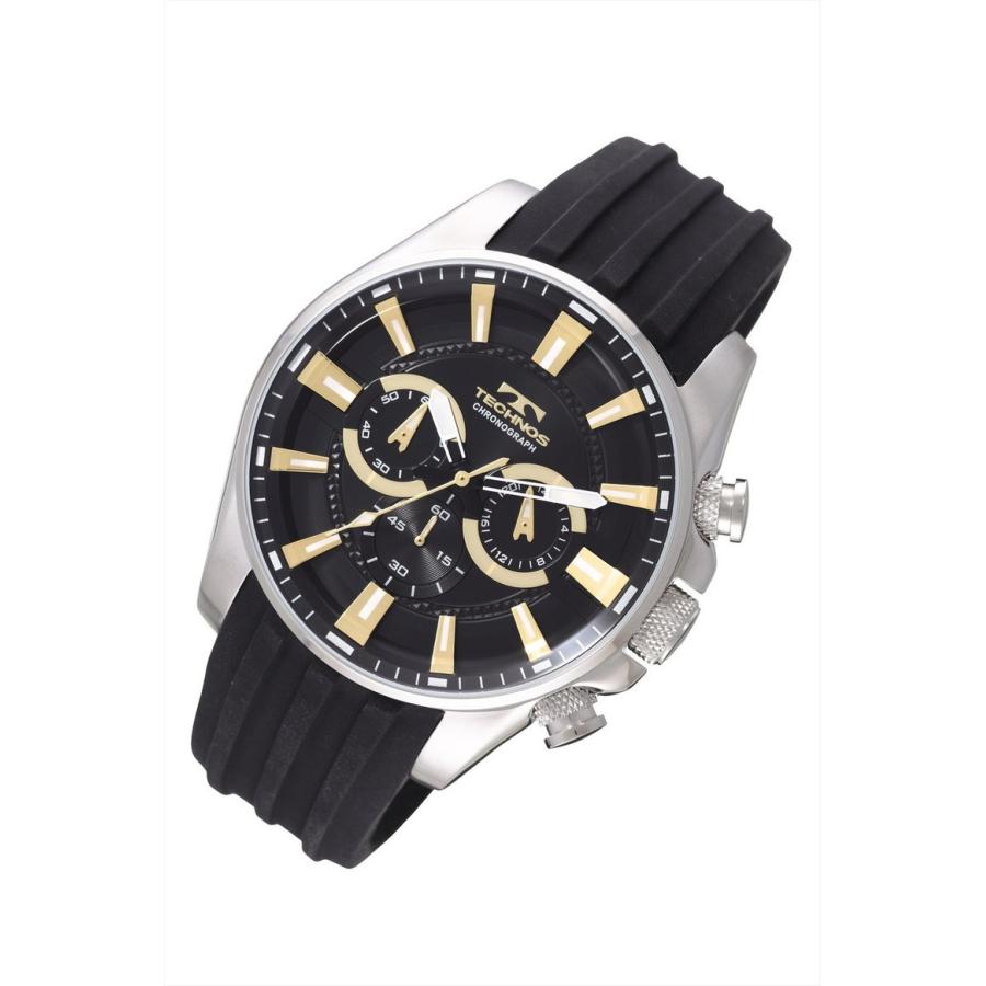【メーカー正規品】TECHNOS テクノス クロノグラフ クォーツ メンズ 腕時計 男性用 T8532SE ブラック |  | 01