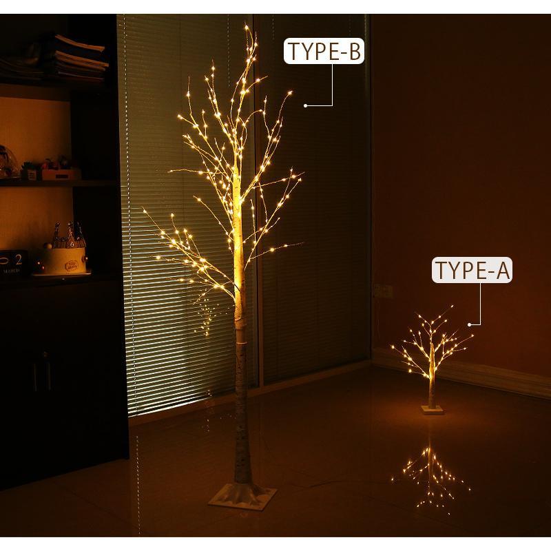 クリスマスツリー 白樺 LED飾りライト クリスマス ツリー 卓上 北欧
