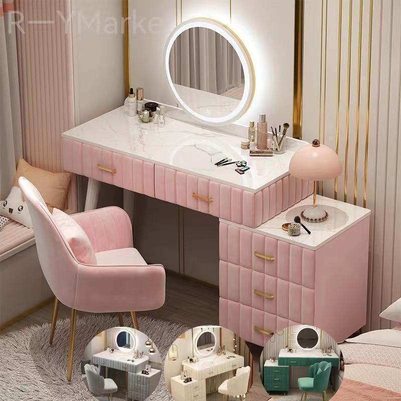 2025限定 ドレッサー 北欧風 鏡台 おしゃれ 北欧 お姫系 LEDミラー