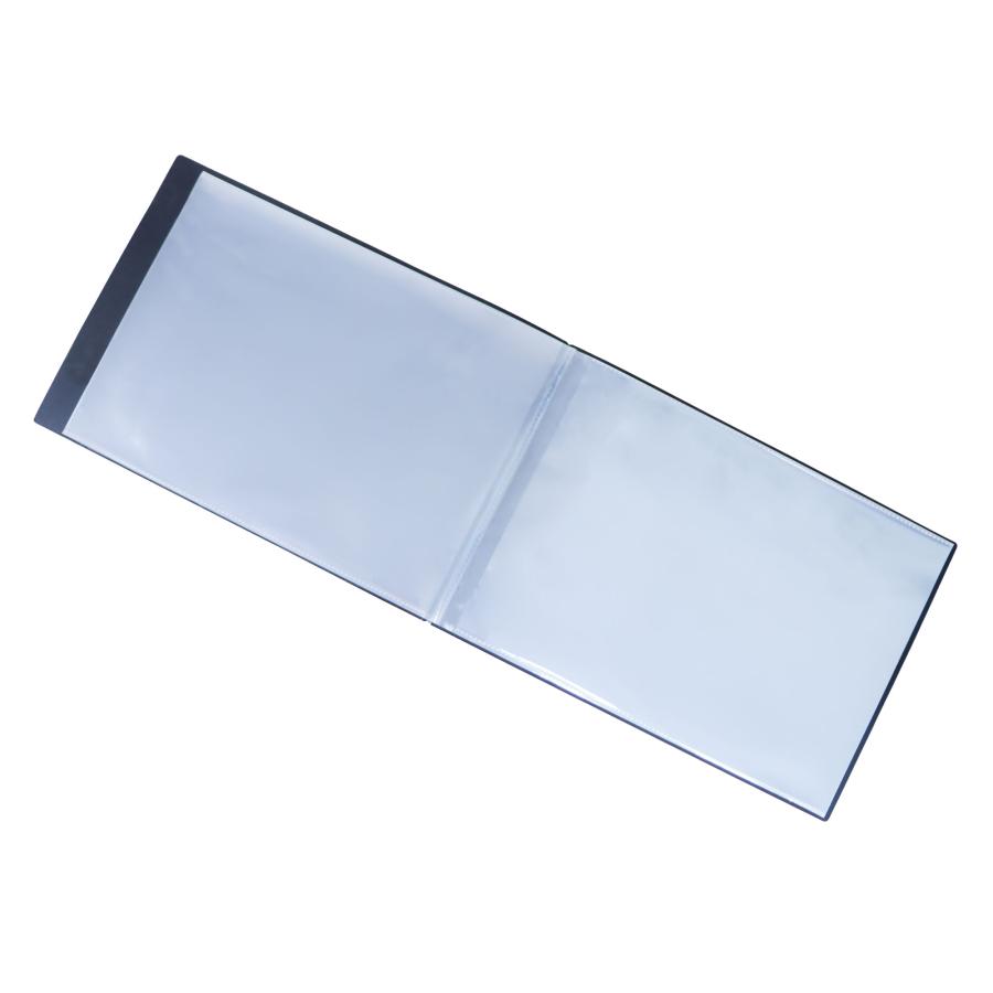 スリムファイル A4ヨコ A4E 20ポケット クリアファイル ポケットファイル マットブラック 黒 収納 楽譜 ポートフォリオ 賞状 かさばらない 横入れ PF005 | ブランド登録なし | 01