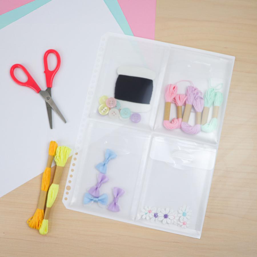 マチ付き4ポケットリフィール 3枚入 A4 マチ付きリフィル フタ付き シール収納 白台紙 リフィール シール帳 コレクション コレサポ PF008 | ブランド登録なし | 08